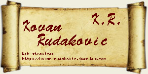 Kovan Rudaković vizit kartica